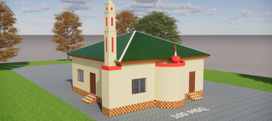 The mosque is 200 square meters